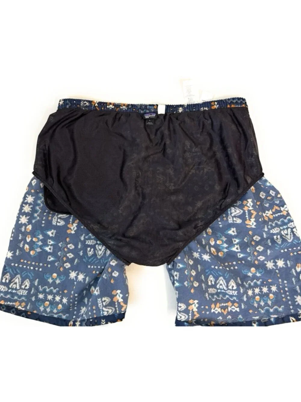 Patagonia Mens Baggies Shorts Size Large Swim Trunks Blue Aztec Print